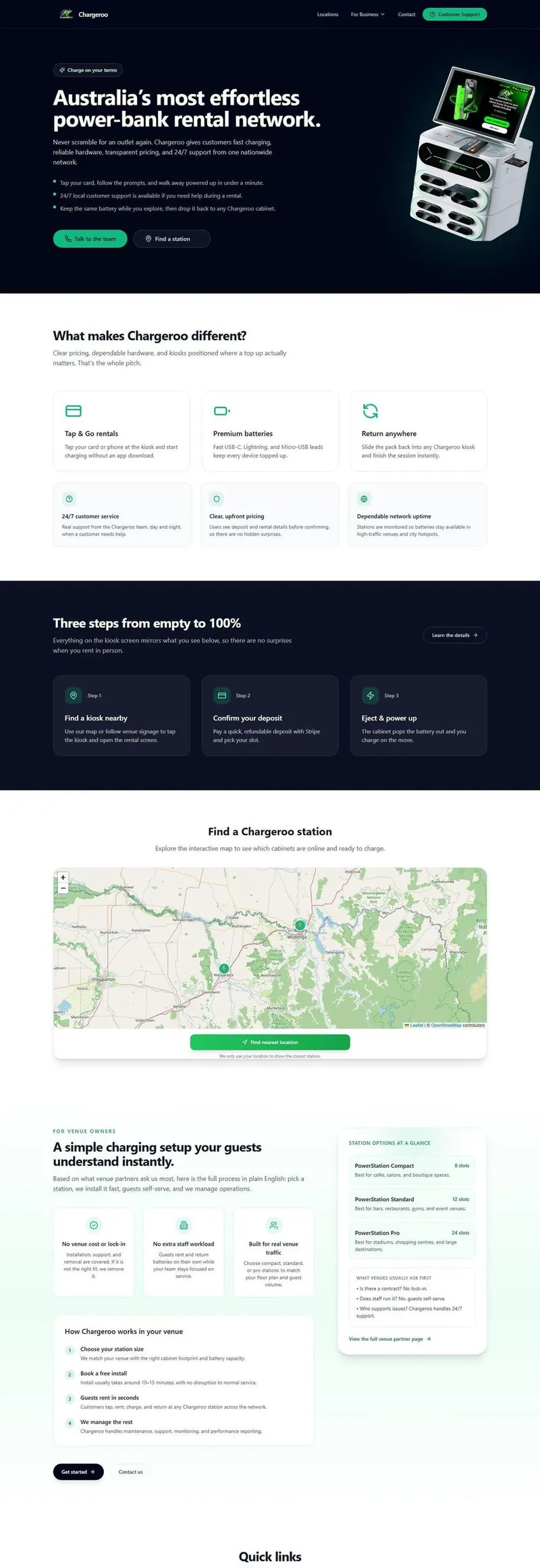 The Chargeroo rental platform built by Automatrix