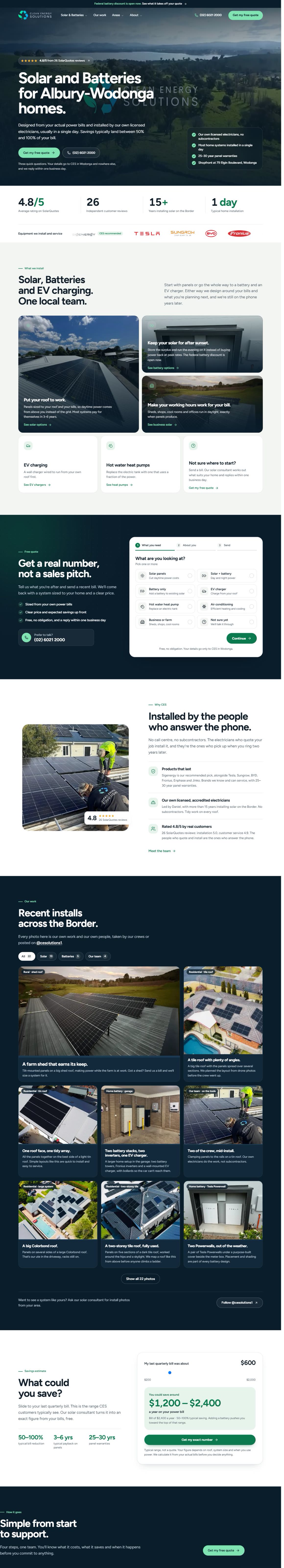 The Clean Energy Solutions website built by Automatrix