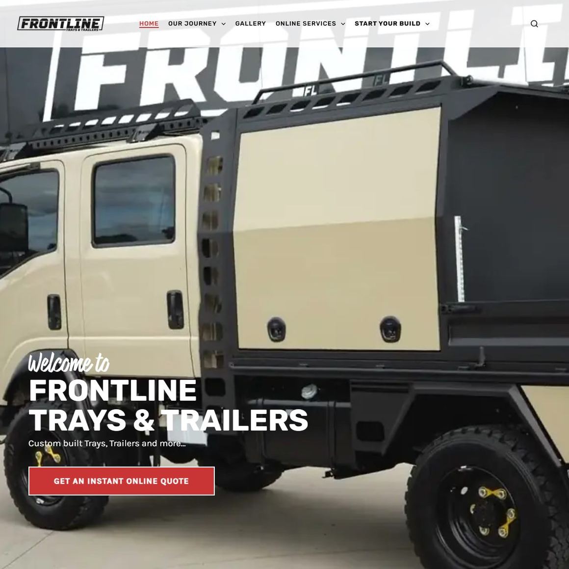 The Frontline Trays & Trailers website built by Automatrix